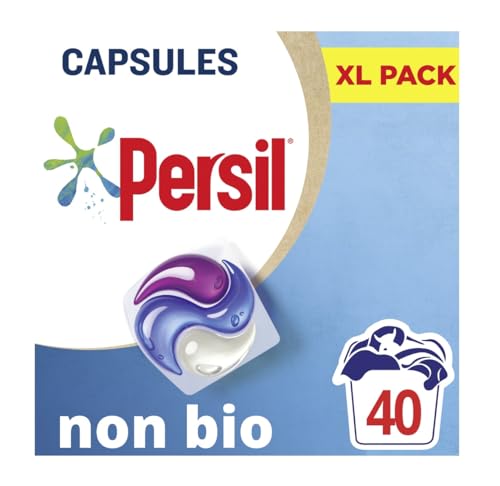 Persil Non Bio 3 in 1 Washing Capsules laundry capsules gentle next to sensitive skin for outstanding stain removal in quick & cold washes 40 washes