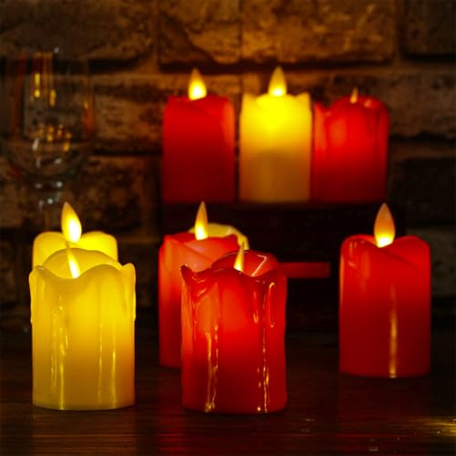 Kit 5 Velas Led Eletrônica Artificial Luz Amarela Decorativa Natal Casamento Festa Romântica Bateria
