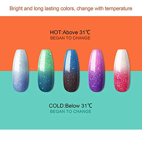 Coscelia UV Thermo Gellack Set 8pcs*7ml selbst auswählbar UV Nagellack Set UV Nagellack Temperaturwechseln Gel Nägel… – Bild 4