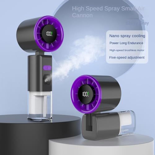 Ventilador de niebla portátil recargable con pantalla digital para refrescar tu día a día 5