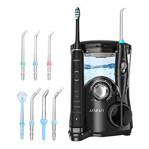 Water Flosser, ATMOKO 600ml Oral Irrigator & Electric Toothbrush with 7 Multifunctional Jet