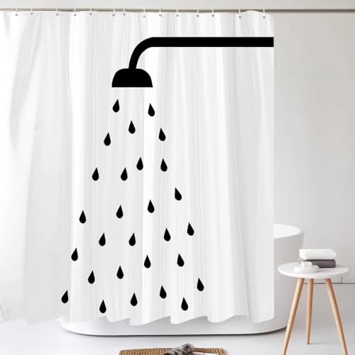 Rideau de douche minimaliste en tissu polyester texturé de haute qualité