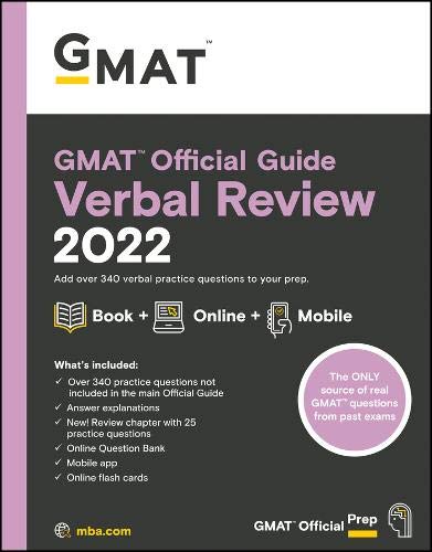 GMAT Official Guide Verbal Review 2022: Book + Online Question Bank