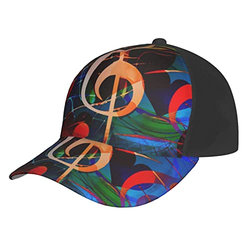 Casquette de baseball musique noire ajustable pour hommes et femmes