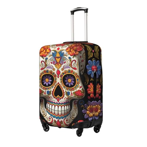 Travel Luggage Cover Anti-Scratch Suitcase Cover Protector Elastic Thicken Luggage Protector Washable Baggage Covers Sugar Skulls Suitcase Sleeve Fit 18-32 Inch Luggage Large2