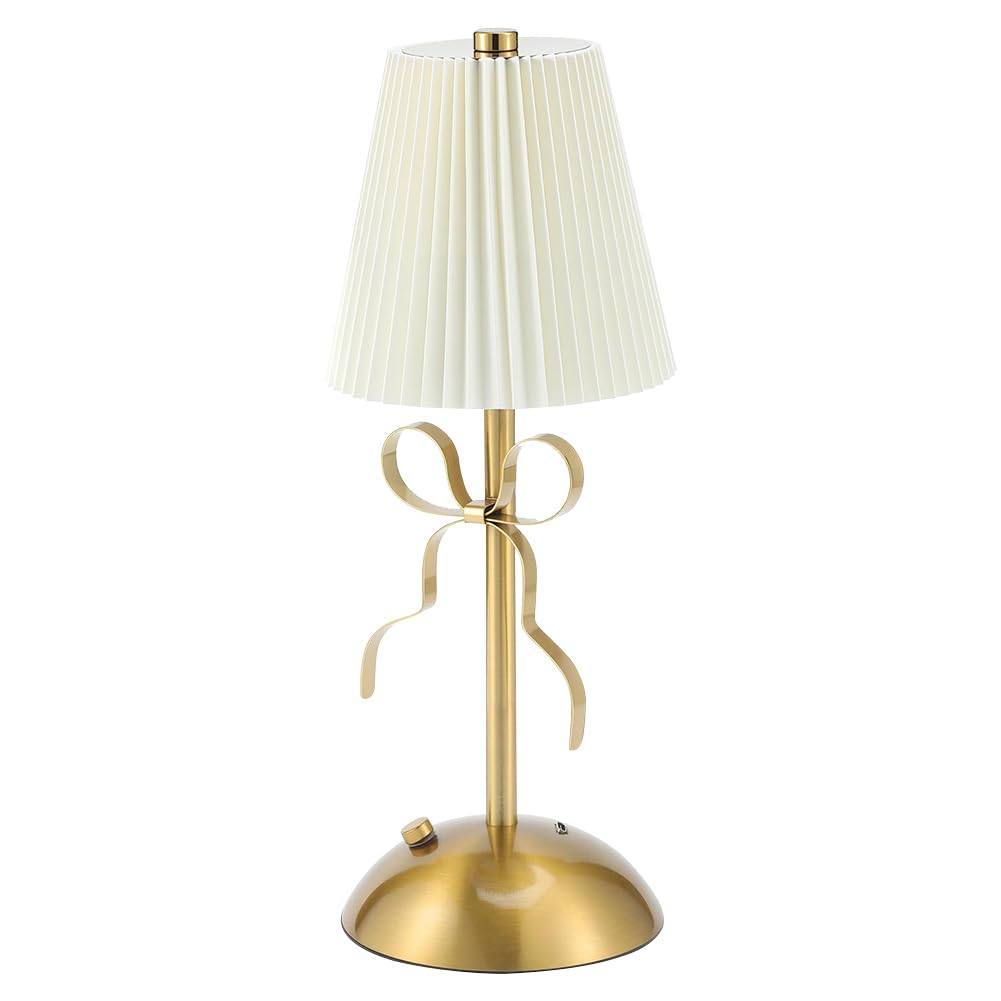 Beige Pleated Usb Bedside Lamp With Base 3 Colors Dimmable For Living Areas (Beige)