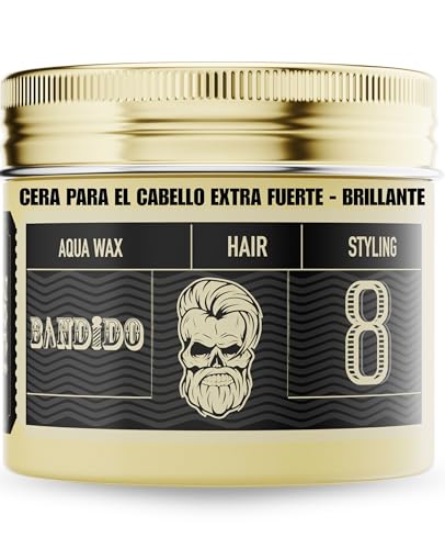 BANDIDO Aqua Wax Black 8 Haarwax voor mannen, extreem grip, pomade voor gestructureerde styling, 125 ml