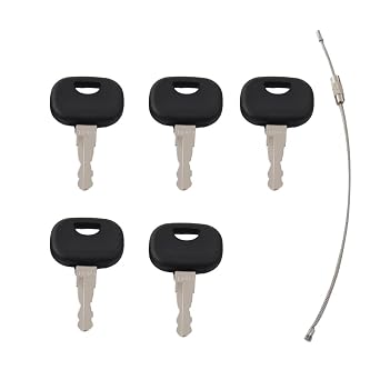 FSFY Starter Switch Key,5PCS Key for Bomag 05755125, 5755124;for Caterpillar 8U-9569;for Dynapac 940451;for Hamm 367125;for New Holland 85804675;for SkyTrak 8035807