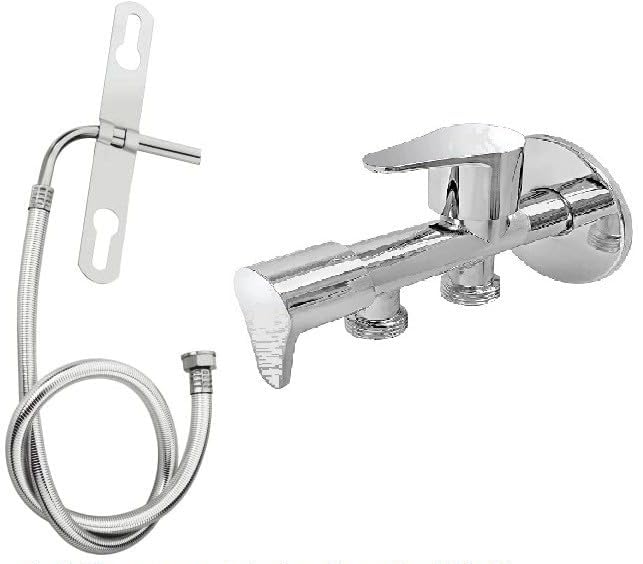 Senkiddpro 2way/Twin Angle Wall with Jet Spray Fitting for Bathroom/Kitchen/Garden Toilet Jet ...