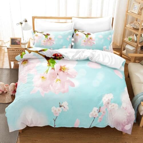 Parure de lit 240 x 260 microfibre housse de couette motif pétale decoration mariage