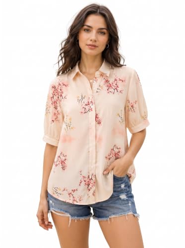 Image of URBAN OX Women's Casual Shirt - Stylish Printed Long Top for Women & Girls | Elegant Shirt for Women | Breathable Summer Tops for Women