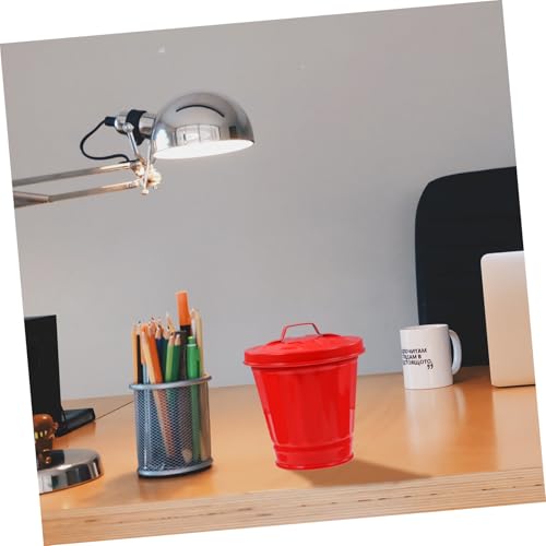 Canecas de Basura Mini de Hierro Galvanizado Rojo 2 unidades miniatura 5