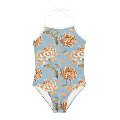 Floral One-Piece Swimsuit Beach Swimwear Bathing Suit for 3-8 Years Girls