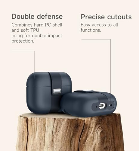 Image of SURITCH for AirPods Pro 2 / Pro Case, Magnetic Lock Bumper Cases Compatible with Airpods Pro 2nd / 1st Generation, Rugged Protective Cover with Stylish Hanging Lanyard Cases for Women Men, Navy