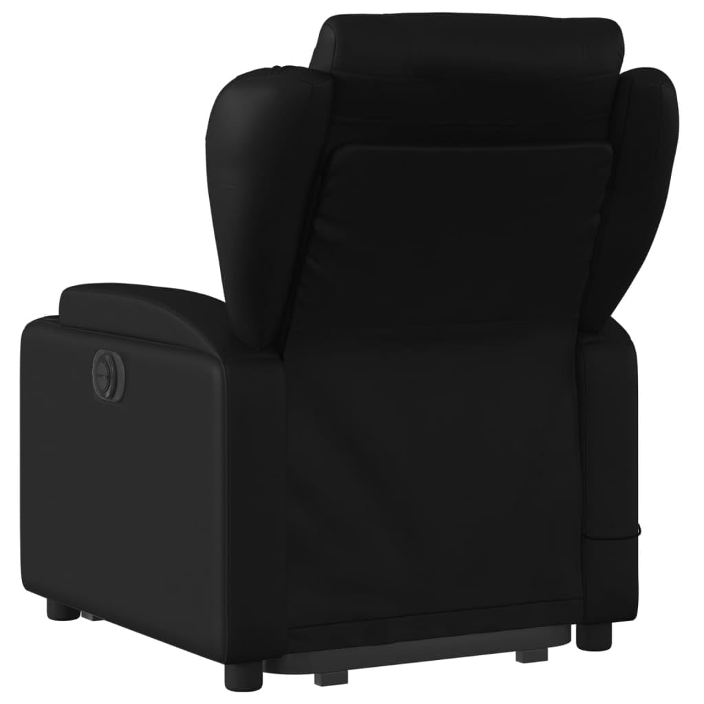 IKAYAA | Sillón Relax Reclinable con Elevador Levanta Personas Mayores | 6 Zonas de Masaje | Lectura Salón Despacho | Tapizado en Cuero sintético | 77 x 94,5 x 100 cm | Negro