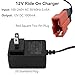 Tosiicop 12V Battery Charger for Kids Ride On Car Toy - 12 Volt Electric Bumper Cars Chargers for Power Wheels ATV Quad SUV Jeep Riding Car Toy Replacement Chargers Adapter Accessories Red