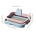 Leefasy Dog Toilet Indoor Dog Potty Tray for Small to Medium Dogs Bedpan Puppy Pee Holder Training Pad, Blue Pink