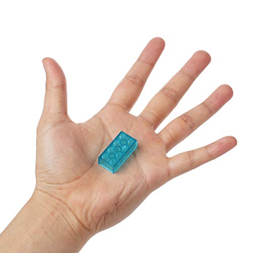 Bausteine - 520 Stück, Kompatibel zu Allen Anderen Herstellern - Inklusive Box und Grundplatte, Transparent Blau – Bild 3