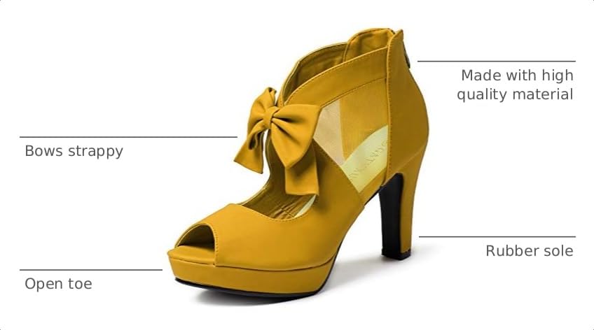 Image of GATUXUS Open Toe Women Platform High Heel Shoes Bows Strappy Sandals