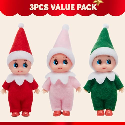 Conjunto de 3 Muñecos Elfo Tiny Navidad miniatura 2