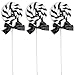 Peppermint Christmas Tree Decorations Picks Set of 4 Striped Swirl Lollipop Candy Sprays Bows Candy Xmas Tree Topper for Wreaths Centerpieces Arrangements and Gift Wrap Ornament (Black White)