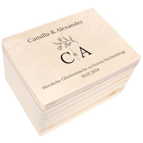 Creative Deco Personalized Weddding Gift | Any Text Gifts for Bride and Groom | Unique Wish Custom Gift Box Also for Anniversaries | Customized Wooden Storage Box | Keepsake/Decoration