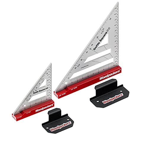Woodpeckers Stainless Steel Delve Squares, 3 1/2 & 6 Inch Squares With Rack It Mounting Kit, Precision Woodoworking Tools for Furniture Making
