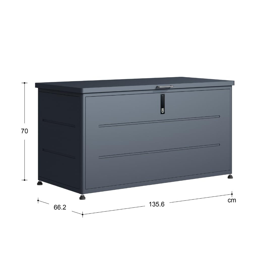 Coffre de Rangement Extérieur 460L Gris