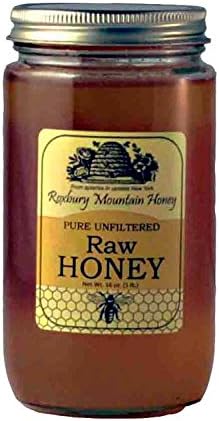 Pure & Unfiltered Raw Honey, Roxbury Mountain Honey, 16 oz in Glass