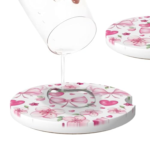 2 piezas posavasos absorbentes para auto color rosa miniatura 4