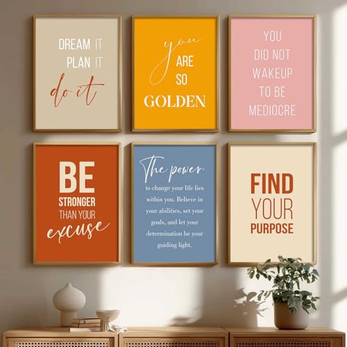Image of kotart - Quotes Frames for Wall Decor - Motivational Photo Frame for Wall Decoration - Quotes Wall Poster with Frame for Room and Office - Set of 6 (13x17, K)