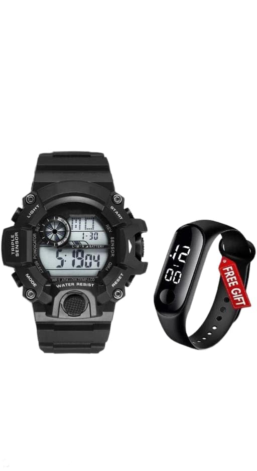 Boys Digital Watch Combo GSHOK BLK M4 BNA TTO BLK COMBOO Boys Digital Watch Combo GSHOK BLK M4 BNA TTO BLK COMBOO