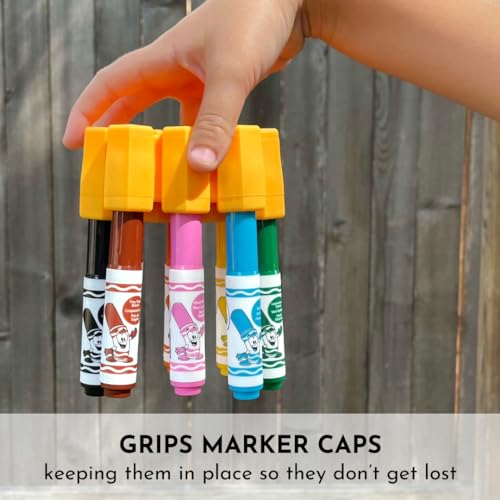 Image of Big Bee, Little Bee - Marker Parker, Holder to Keep Markers Organized, Fits Most Broad and Fine Tip Markers, 100% Silicone, As Seen on Shark Tank, Markers Not Included (Marigold)