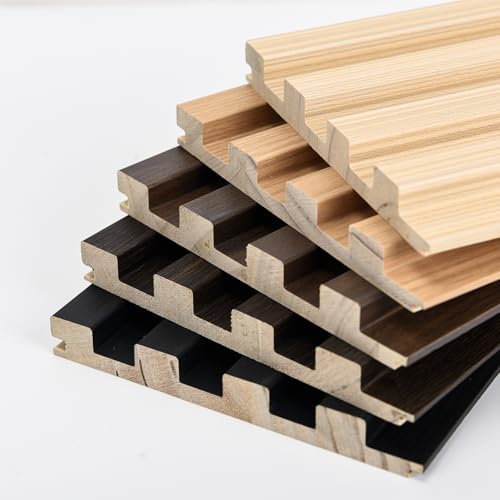 Image of Art3d 6 x 5.7 Inch Slat Solid Wood Slat Wall Panels, Sample Pack - 5 Pieces