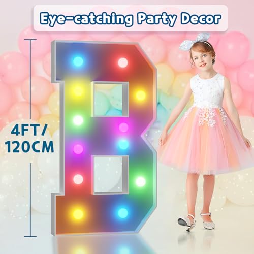 Image of Imprsv Colorful Marquee Letters 4 Feet Tall, Large Light up Letters B