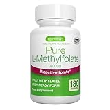 Igennus Metilfolato Limpio 400 mcg, 180 Comprimidos, Forma Metilada de Ácido Fólico 5-MTHF (Vitamina B9) Vegano, Fórmula Pura, un Comprimido al día, Suministro para 6 Meses