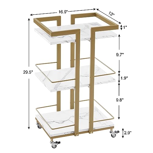 Barberpub Utility Manicure Trolley Metal Storage Rolling Barber Cart With Wheels Multi-Purpose Rack Heavy-Duty Trolley 2033 (White) #TOP6