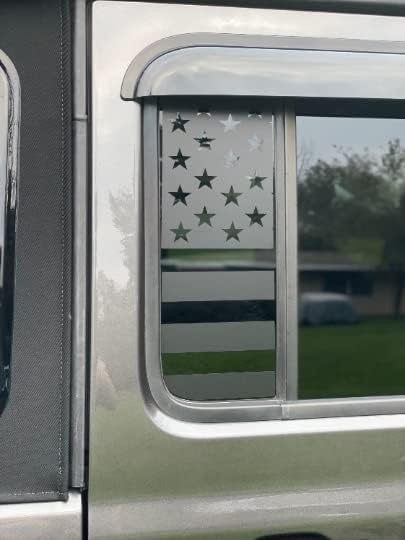 Houseofgrafx - Calcomanías gráficas de bandera estadounidense para ventana pequeña color negro mate para Jeep Wrangler JL JLU Sport Willy's JK