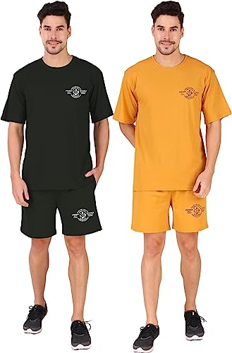 Image of London Hills Shorts Pant for Men Cotton Blend with Side Pockets | Shorts for Men | Half Pant for Man | Shorts' for Mens Stylish | Gym Short's for Man Workout | Boxer Shor'ts for Man's | Green, Navy