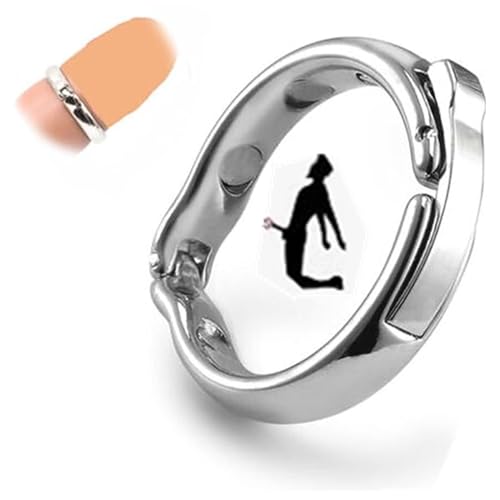 Bague en acier pour hommes argentée et réglable de 23 à 29 mm