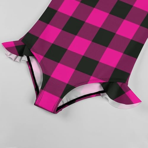 Image of Girls One Piece Swimsuit Polka Dots Ruffles Swimwear Bathing Suits 3-12 Years