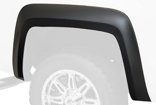 Bushwacker 40100-02 Black Extend-A-Fender Style Smooth Finish Rear Fender Flares for 2019 GMC Sierra 1500 Limited, 2014-2018 GMC Sierra 1500, 2015-2018 Sierra 2500HD/3500 HD (Excludes Dually)