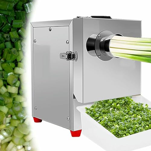 Cortadora eléctrica comercial para cebollín con cesta