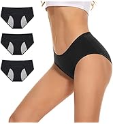 Benirap Perioden Unterwäsche Damen 3 Pack Menstruation Slip Mittlere Taille Unterhosen Damen Baum...