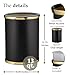 Kraftware Sophisticates Oval Wastebasket with Plastic Liner, Adding Classic Style to The Bathroom and All Other Rooms in The Home or Office, 13 Quart Capacity, Black with Gold Trim