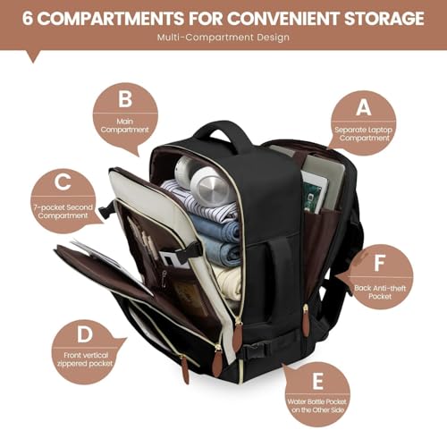 Mochila de viaje LOVEVOOK 40L para mujer con compartimento portátil miniatura 5
