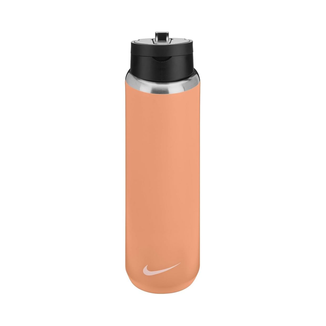 Nike SS Recharge Straw Bottle 24oz 709 ml Stainless Steel Water Bottle Sports Bottle Training Fitness with Straw, Apricot Agate/Black/Sail