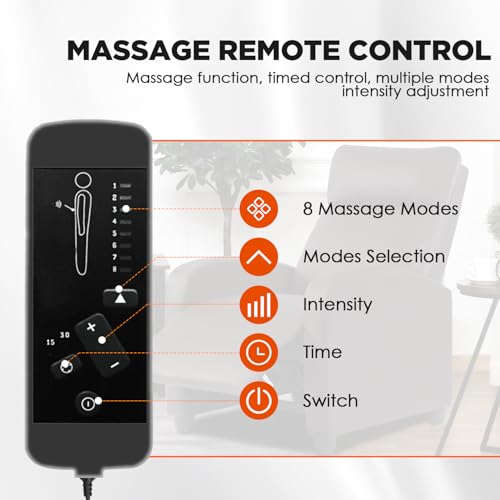 Image of BestMassage Recliner Chair with 2 Point Massage Function | Pu Brown