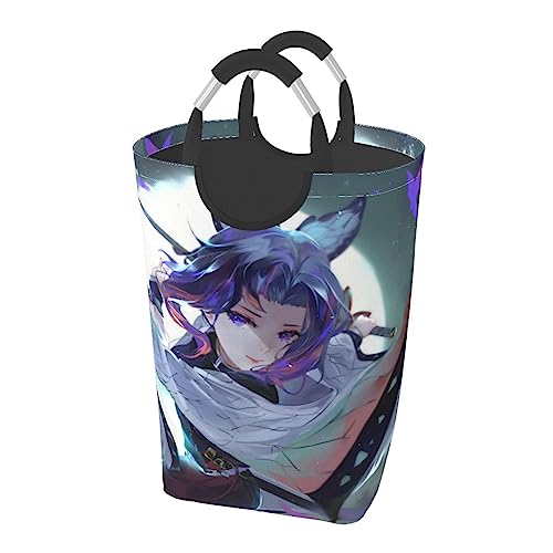 アニメ ランドリーバスケット 洗濯ボックス 収納バッグ 大容量 折り畳み式 持ち運び 撥水 ハンドル付き 軽量 省スペース おしゃれ 適した ホテル ユーティリティルーム トイレ キッチン(50l 32*28*57.5cm)