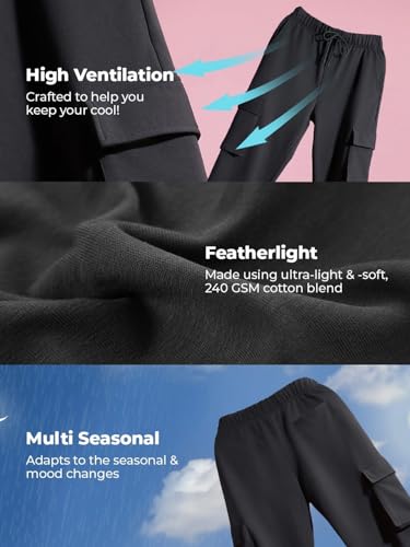 Image of Bewakoof Men's Cotton Super Loose Fit Joggers|Bewakoof Air 1.0 | Track pants for man | Lower for man | Trouser for men | Baggy trackpants for men | Multipurpose | Mens Lower Activewear | Utility Pockets | Lightweight & Flexible Elastic Waist | Casual Joggers | Loose Fit